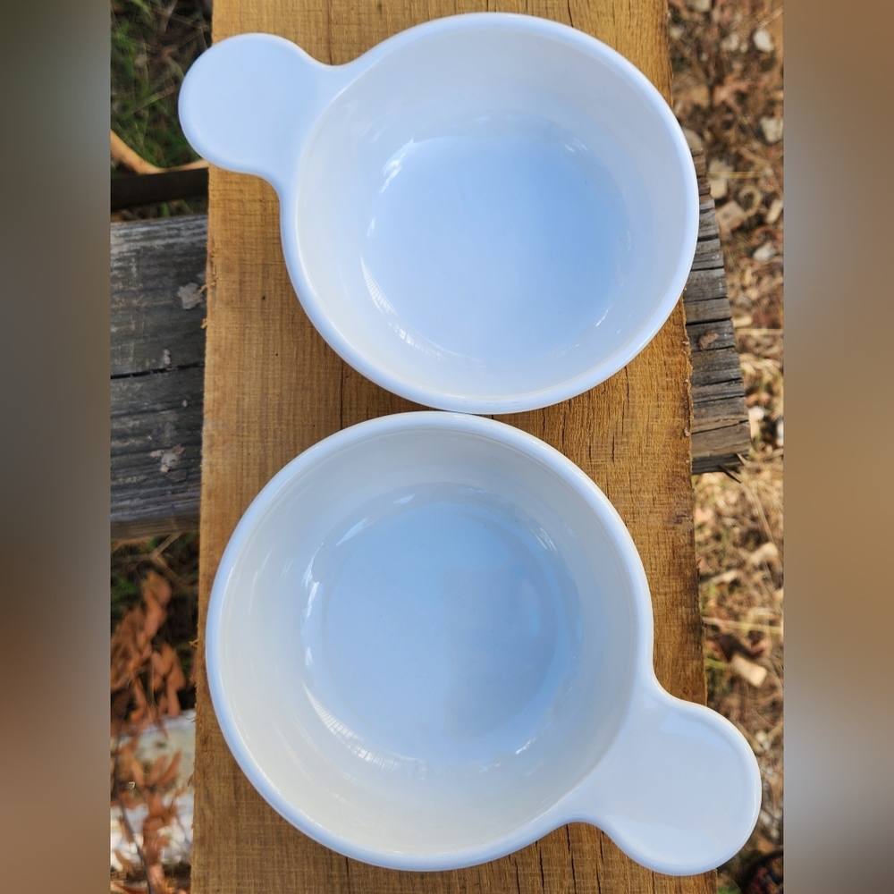 Vintage Corningware White Grab It Bowls x2 P-150-B 550ml